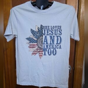 Bluish/ White Graphic T-Shirt